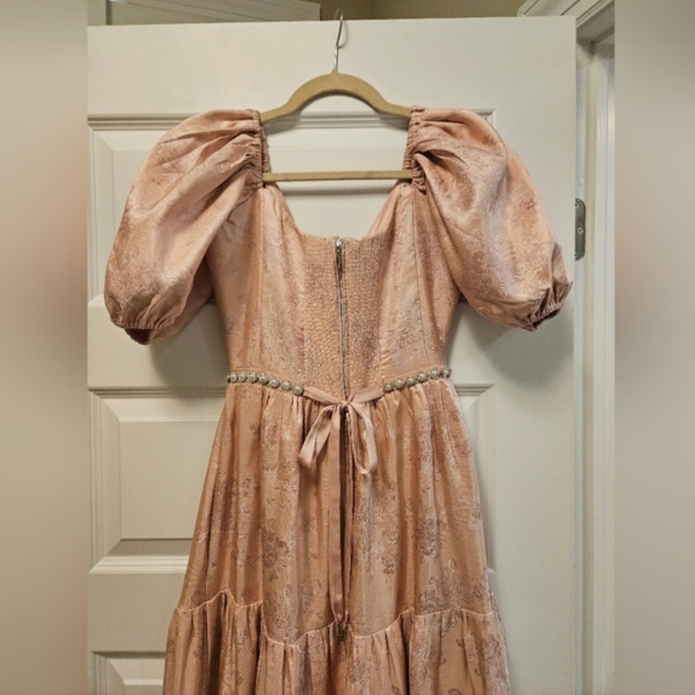 V. Chapman Pink High-Low Gown Plunge Neckline - Picture 9 of 11